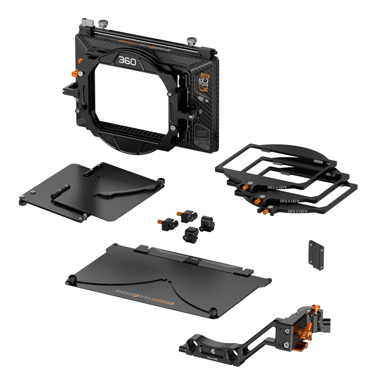 Bright Tangerine Misfit Kick 360 Mk II 3-Stage Swing Away Kit – Matte Box Profesional cu Filtre Rotative și Montare Swing-Away