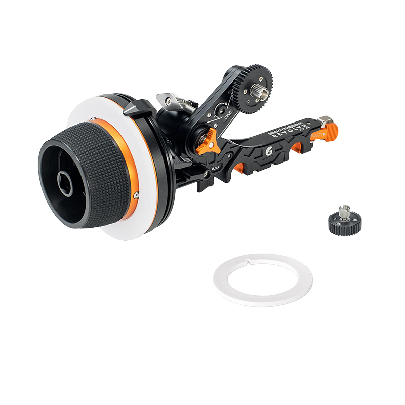 Bright Tangerine Revolvr Atom Cine Kit – Sistem Follow Focus Profesional pentru 15mm LWS