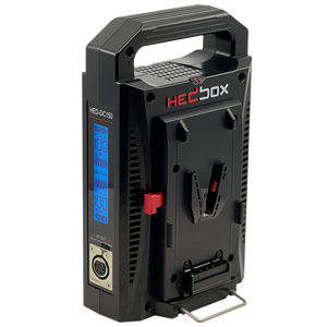 HEDBOX HED-DC150V | Incarcator Dual Simultan V-Mount cu LCD si Power Bank 4-Pin XLR, 75W
