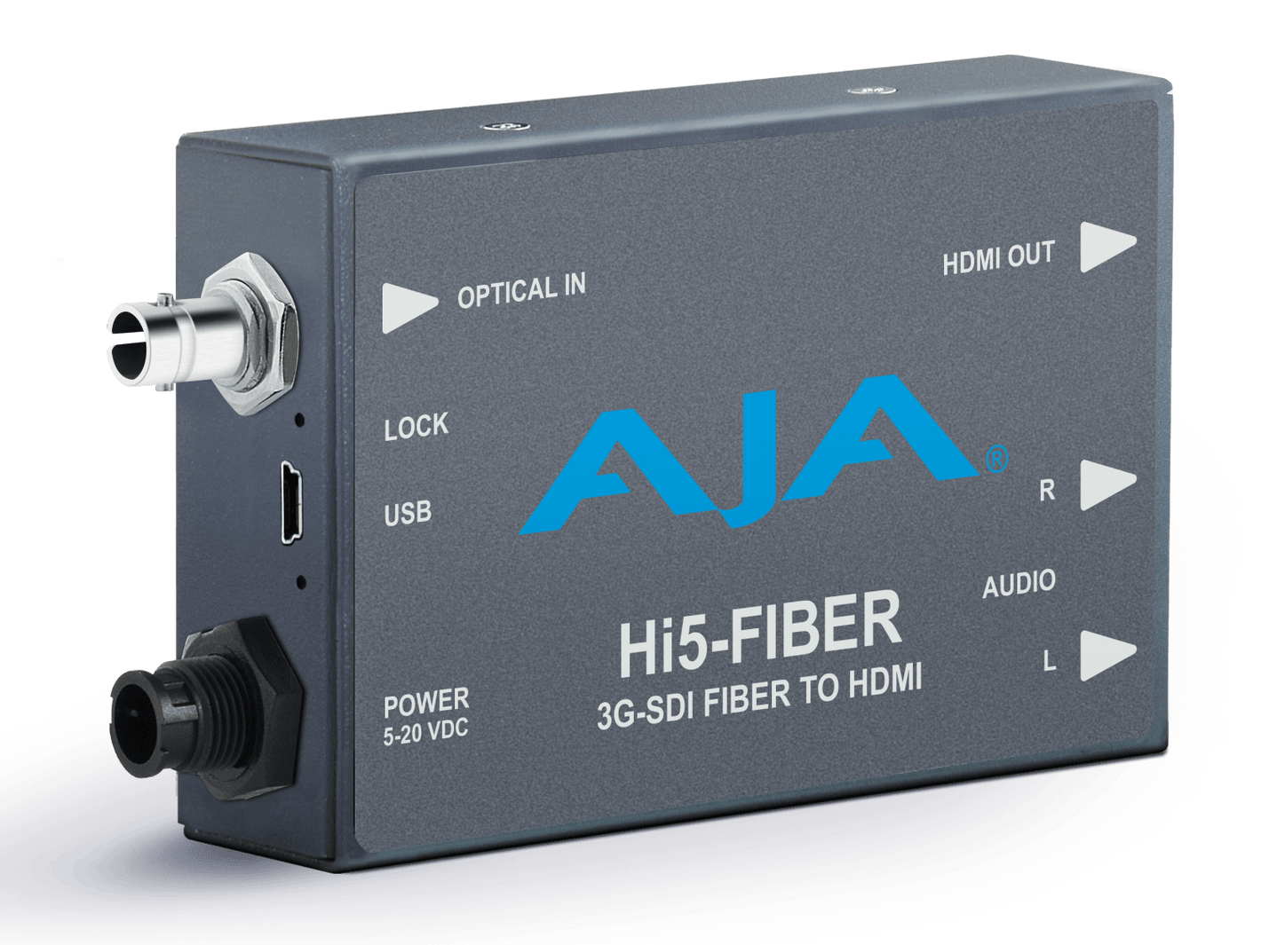 Mini convertor 3G-SDI pe fibra la HDMI AJA Hi5-Fiber
